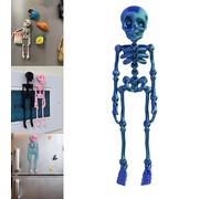 Poseable Skeleton Fridge Magnet, 3D Printed Articulated Skeleton, Mini Magnetic Skeleton with Movable Joints, Interesting Multi-Color Human Skull Magnetic Decorations for Halloween (1PC - I)