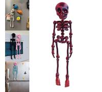Poseable Skeleton Fridge Magnet, 3D Printed Articulated Skeleton, Mini Magnetic Skeleton with Movable Joints, Interesting Multi-Color Human Skull Magnetic Decorations for Halloween (1PC - G)