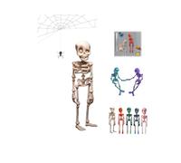 Poseable Skeleton Fridge Magnet,3D Printed Funny Goth Skeleton Fridge Magnets,Mini Halloween Skull Fridge Magnets with Movable Joints,Multi-Color Human Skull Magnetic Decor for Refrigerator Locker1