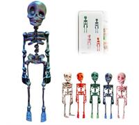 Poseable Skeleton Fridge Magnet, 3D Printed Funny Goth Skeleton Fridge Magnets, Mini Skull Fridge Magnets with Movable Joints, Unique Funny Full Body Skeleton for Refrigerator Locker
