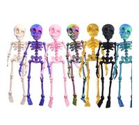 Poseable Skeleton Fridge Magnet,3D Printed Funny Goth Skeleton Fridge Magnets,Mini Skull Fridge Magnets with Movable Joints,Multi-Color Human Skull Magnetic Decor for Refrigerator Locker