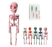 Poseable Skeleton Fridge Magnet, 3D Printed Funny Goth Skeleton Fridge Magnets, Mini Skull Fridge Magnets with Movable Joints, Unique Funny Full Body Skeleton for Refrigerator Locker