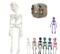 Poseable Skeleton Fridge Magnet,3D Printed Funny Goth Skeleton Fridge Magnets,Posable Skull Fridge Magnets,with Movable Joints,for Refrigerator Locker Whiteboard Kitchen Office (C)