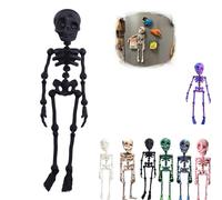 Poseable Skeleton Fridge Magnet,3D Printed Funny Goth Skeleton Fridge Magnets,Posable Skull Fridge Magnets,with Movable Joints,for Refrigerator Locker Whiteboard Kitchen Office (A)