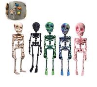 Poseable Skeleton Fridge Magnet,3D Printed Funny Goth Skeleton Fridge Magnets,Posable Skull Fridge Magnets,with Movable Joints,for Refrigerator Locker Whiteboard Kitchen Office (5PCS)