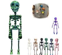 Poseable Skeleton Fridge Magnet,3D Printed Funny Goth Skeleton Fridge Magnets,Posable Skull Fridge Magnets,with Movable Joints,for Refrigerator Locker Whiteboard Kitchen Office (F)