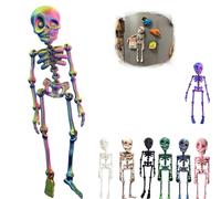 Poseable Skeleton Fridge Magnet,3D Printed Funny Goth Skeleton Fridge Magnets,Posable Skull Fridge Magnets,with Movable Joints,for Refrigerator Locker Whiteboard Kitchen Office (G)