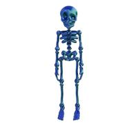 Poseable Skeleton Fridge Magnet,3D Printed Hallowe/en Bones Articulated Skeleton Human,Hallowe/en Decorations Mini Magnetic Skeleton with Movable Joi/nts,Hallowe/en Funny Gifts for Kitchen,Blue