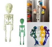Poseable Skeleton Fridge Magnet,3D Printed With Magnet Skeleton Fridge Sticker,Funnys With Movable Joints Decor,Suitable For Kitchen,Office Whiteboard,Cabinet And Dishwasher