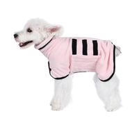 Poseca Dog Bathrobe, Super Absorbent Drying Coat, Robe Towel with Adjustable Collar and Waist, Fast Drying to Keep Dog Warm After Bath Beach Pool