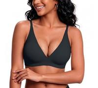 PoseFree Jelly Bra Push Up Bras for Women Deep V Plunge Seamless Wireless Gel Lifting Bralette Sexy Everyday Comfort Non Wired, Black S