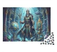 Poseidon 1000 Piece Wooden Jigsaw Puzzle,Stress Relief,Impossible Challenge,Gift Idea Greek Mythology,Home Wall Decor,Wood,Educational Toy,Adults & Kids 14+ (75x50cm)