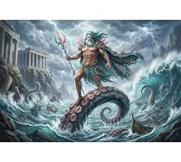 Poseidon 1000 Piece Wooden Jigsaw Puzzle,Wood,Gift Idea,Stress Relief Greek Mythology,Impossible Challenge,Educational Toy,Home Wall Decor,Adults & Kids 14+ (75x50cm)