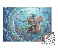 Poseidon 1000 Piece Wooden Jigsaw Puzzle,Wood,Stress Relief,Whimsical Challenge Greek Mythology,Educational Toy,Home Wall Decor,Gift Idea,Adults & Kids 14+ (75x50cm)