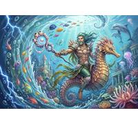 Poseidon 500 Piece Wooden Jigsaw Puzzle,Educational Toy,Gift Idea,Wood Greek Mythology,Impossible Challenge,Home Wall Decor,Adults & Kids 14+,Stress Relief (52x38cm)