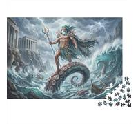 Poseidon 500 Piece Wooden Jigsaw Puzzle,Whimsical Challenge,Adults & Kids 14+,Home Wall Decor Greek Mythology,Great Gifts,Wood,Educational Toy,Stress Relief (52x38cm)