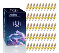 POSEIDON 50PCS Tattoo Cartridge Needles Mixed Size Steriled Needles with Disposable Membrane Safety Cartridges - 1203RS, 1205RS, 1207RS, 1209RS, 1211RS for Tattoo Pen