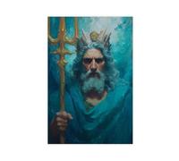 Poseidon God of The Sea Art Canvas Poster Bedroom Decor Landscape Office Room Decor Gift 08x12inch(20x30cm)