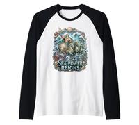Poseidon God of the Sea Power Reigns Raglan Baseball Tee