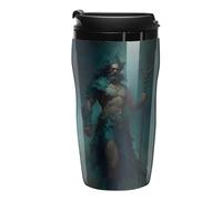 Poseidon Greek God Coffee Cup Reusable Travel Mug Double Wall Thermal Insulated with Lid Hot Cold Drinks
