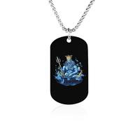 Poseidon-Greek God Personalized Memorial Necklace Printed Metal Pendant Birthday Gifts for Men Women 23.6in(60cm)