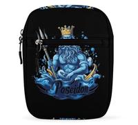 Poseidon-Greek God Unisex Multi Purpose Mini Crossbody Bag Waterproof Small Shoulder Purse for Work Travel Shopping