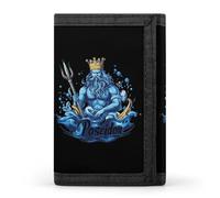 Poseidon-Gr od Wallet for Men Slim Minimalist Tri-fold ID Window 9-13 Cards