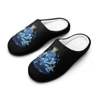 Poseidon-Greek God Women's Cotton Slippers Winter Indoor Outdoor House Shoes Gift for Travel Bedroom Hotel 7-8（39-40