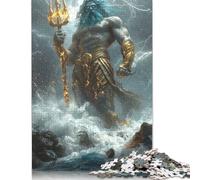 Poseidon, Lord of The Deep - Divine Storm And Lightning Fantasy Art Puzzles 1000 Pieces for Teenagers Gifts Paper Puzzle for Adults And Teenager for Adults& Teenagers Age 12 Years Up 38x26cm/1000pcs