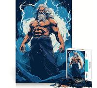 Poseidon Neptun God Jigsaw Puzzle 1000 Piece for Adults Smart Reason Toy Home Pastime Smooth Edge Art Collectible (50x75cm)