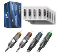 Poseidon Tattoo Cartridge Needles 50Pcs Assorted Mixed Size Curved/Round Magnum 10 Bugpin 5cm 7cm 9cm 11cm 13cm 15cm 17cm 19cm 21cm 23cm/rm Disposable Membrane Tattoo Needles Long Taper for Makeup