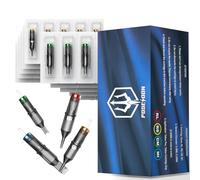 Poseidon Tattoo Cartridge Needles 50Pcs Assorted Mixed Size Round Liner 10 Bugpin 3rl 5rl 7rl 9rl 11rl Disposable Membrane Tattoo Needles Long Taper for Makeup