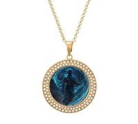 Poseidons Greek God Women's Necklaces Round Crystal Pendant Jewelry Party Wedding