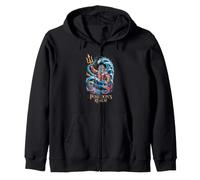 Poseidon's Realm Greek Sea God Ocean Power Zip Hoodie