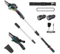 POSENPRO Cordless Pole Saw & Mini Chainsaw 4 Inch, 13FT/6M, 2×2.0Ah | 2 in 1 Pole Chiansaw, Extension Rod Up to 13ft, Electric Pruning Saw Long Reach for Tree Branch Trimming