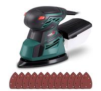 POSENPRO Detail Sander, 130W 13,500 RPM Electric Sander, Multi-Function Mouse Sander, Corded Palm Sanders with Micro-Filter Dust Box, 12PCS Extra Sanderpapers for Wood, Plastic, Metal