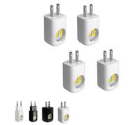 Posequiver Led Wall Socket Night Light, Led Wall Socket Night Light, 5000k Mini Daylight Ambient Lighting, Dusk to Dawn Auto on/Off for Bedroom, Bathroom (4Pcs*White-Warm,US)