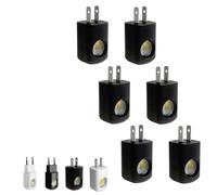 Posequiver Led Wall Socket Night Light, Led Wall Socket Night Light, 5000k Mini Daylight Ambient Lighting, Dusk to Dawn Auto on/Off for Bedroom, Bathroom (6Pcs*Black-White,US)