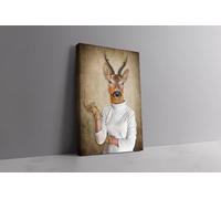 Posh Ad - Canvas Painting 100% Cotton Canvas, Wall Art for Home & Office Decor, Lion-Tree-Deer-Map, Decor for Living Room, Office - 90x60cm & 40x60cm, Vibrant Colors (Canvas, 90x60, Deer)