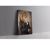 Posh Ad - Canvas Painting 100% Cotton Canvas, Wall Art for Home & Office Decor, Lion-Tree-Deer-Map, Decor for Living Room, Office - 90x60cm & 40x60cm, Vibrant Colors (Canvas, 40x60, Lion)