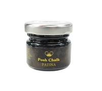 Posh Chalk PC0301 Patina - Black 30ml - Oil-Based Gilding Wax - Vintage, Metallic, Distressed - DIY Craft Upcycling Furniture - Thick Texture + Stiff Consistency - Artisan Quality