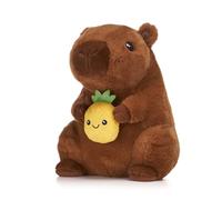 Posh Paws Eco Earth 10"/25cm Cuddly Capybara Holding Pineapple Fruit Soft Plush Toy