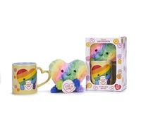 Posh Paws Swizzels Love Hearts Arty The Big Hearty 'Love is Love' 11OZ Mug & Plush Gift Set, Yellow, 37745