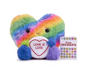 Posh Paws Swizzels Love Hearts Arty the Big Hearty 'Love is Love' Soft Toy 18cm