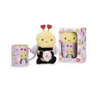 Posh Paws Swizzels Love Hearts Bethany Bumble Bee 'Bee Mine' 11OZ Mug & Plush Gift Set, Purple, 37743 - Plush Soft Toy