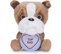 Posh Paws Swizzles Love Hearts 18cm Bruce the Bulldog 'TOP DAD' Soft Toy (7-Inches)