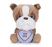 Posh Paws Swizzles Love Hearts 18cm Bruce the Bulldog 'TOP DAD' Soft Toy (7-Inches)