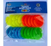Posh Pegs Twisty Clothes Pegs (Pack of 20) - Blue/Yellow/Orange/Green