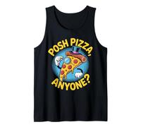 Posh Pizza Anyone? Funny Monocle Slice Design Tank Top
