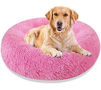 Posh Pooch Donut Pet Bed Round Cushion Marshmellow Faux Fur Cuddler, Calming Fluffy Comfy Bed for Dog and Cat